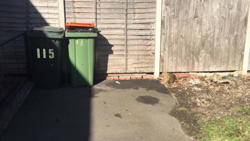 Recycling bins and office waste in a Wimbledon business